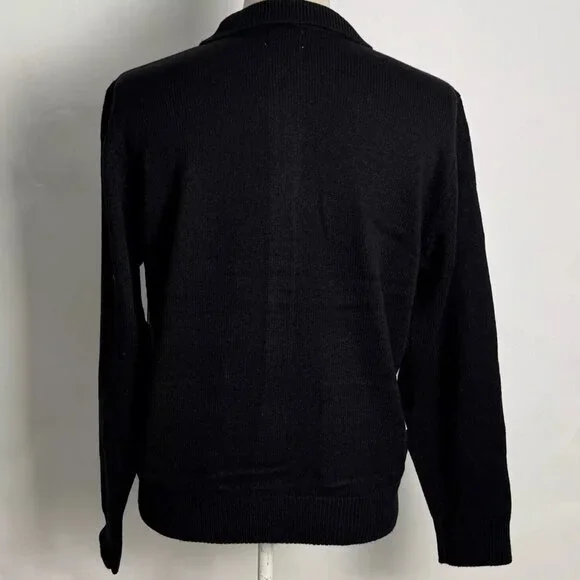 Obey Button Up Cardigan Sweater Verdugo Black